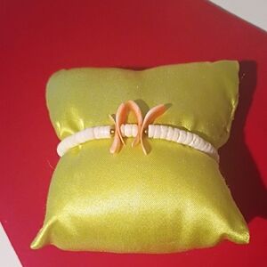 Vintage Puka Shell, Silver Beaded  - Spring Break And Beach Bracelet